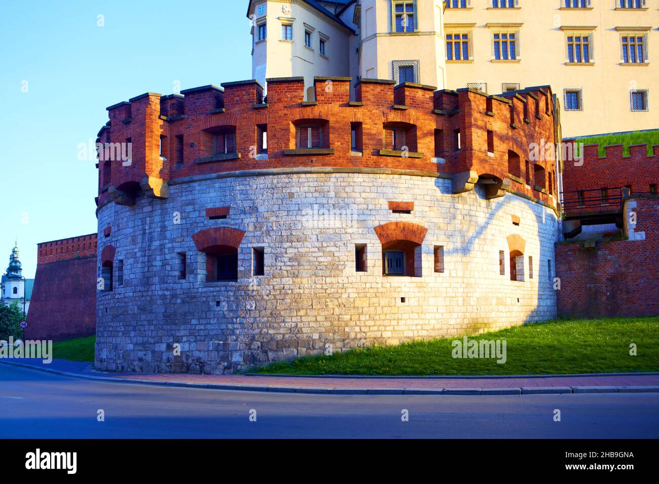 Poland, Cracow, Wawel castle, walls. Stock Photo