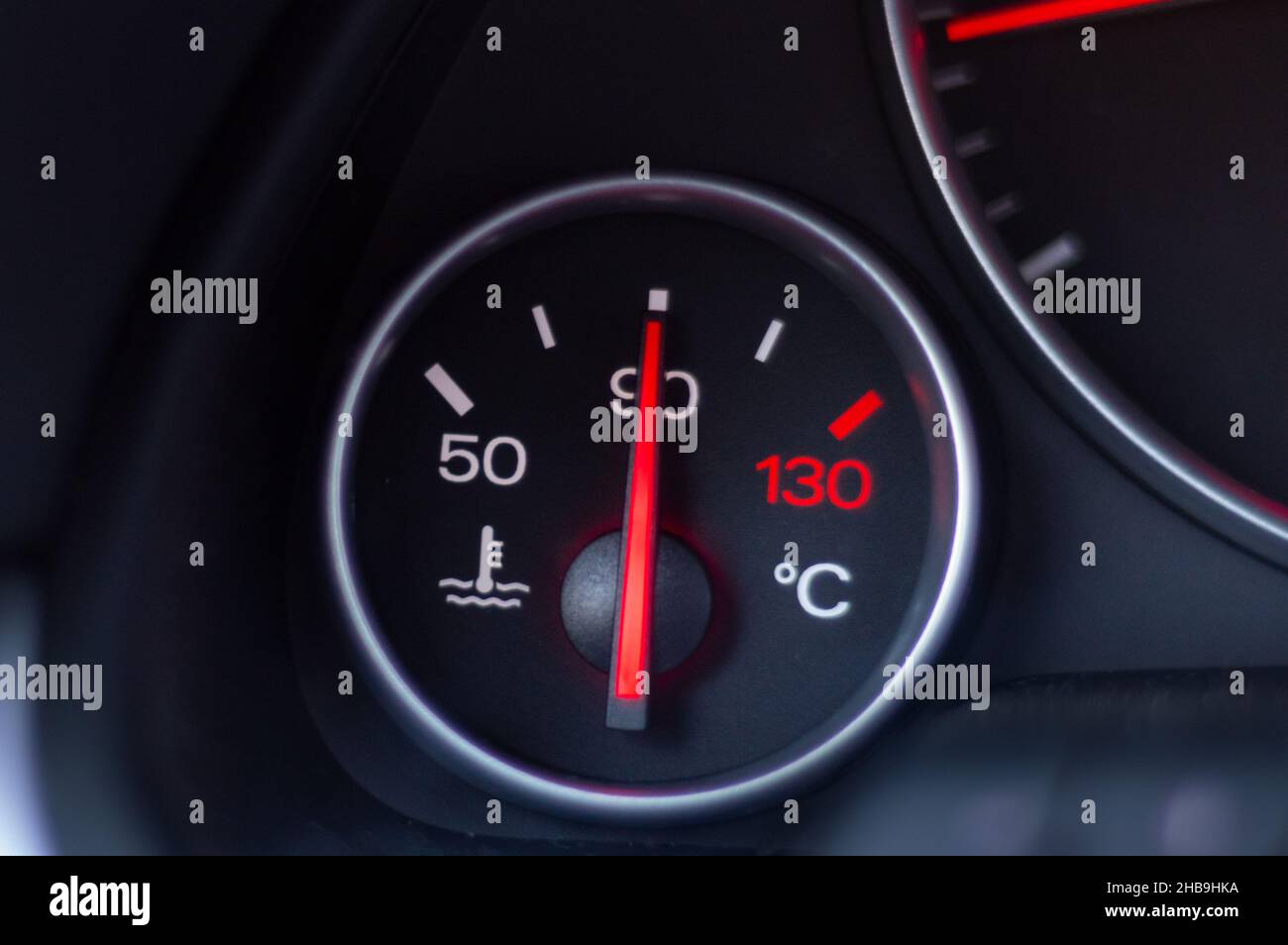 black red car dashboard temperature Stock Photo Alamy