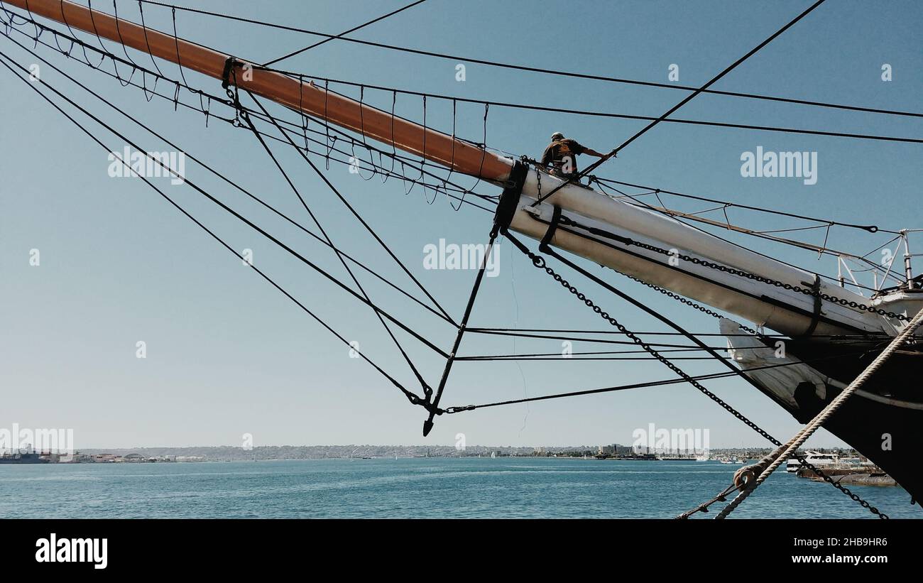 Sailboat tipping over in a river Stock Photo Alamy