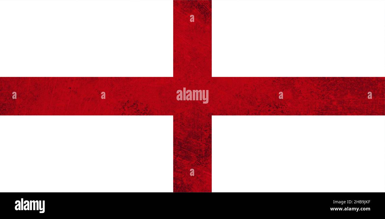 Artistic england national flag, red cross on white, illustration with ...