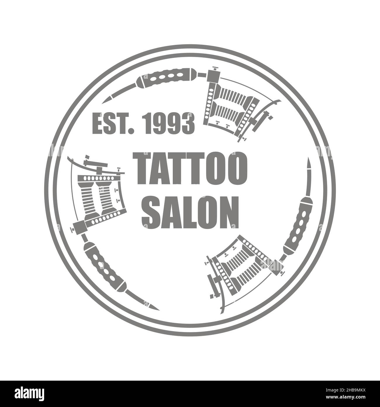 Induction Tattoo Machine Icon Isolated on White Background Stock Vector