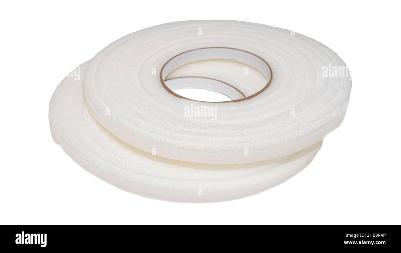 Selfadhesive foam rubber window seal isolated on white background