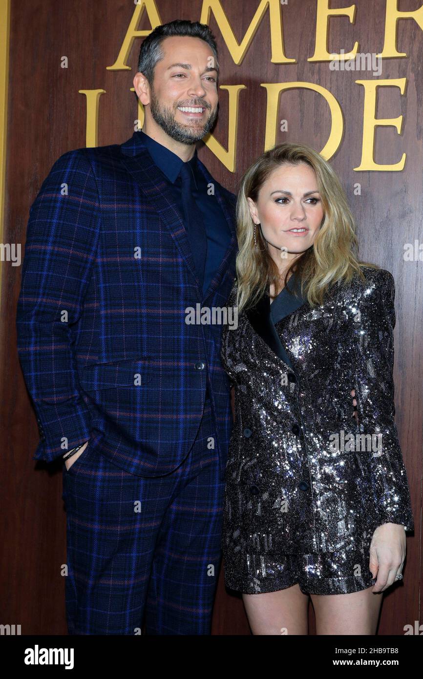 Los Angeles, CA. 15th Dec, 2021. Zachary Levi, Anna Paquin, Brenda Warner, Kurt  Warner at arrivals for AMERICAN UNDERDOG Premiere, TCL Chinese Theatre, Los  Angeles, CA December 15, 2021. Credit: Priscilla Grant/Everett