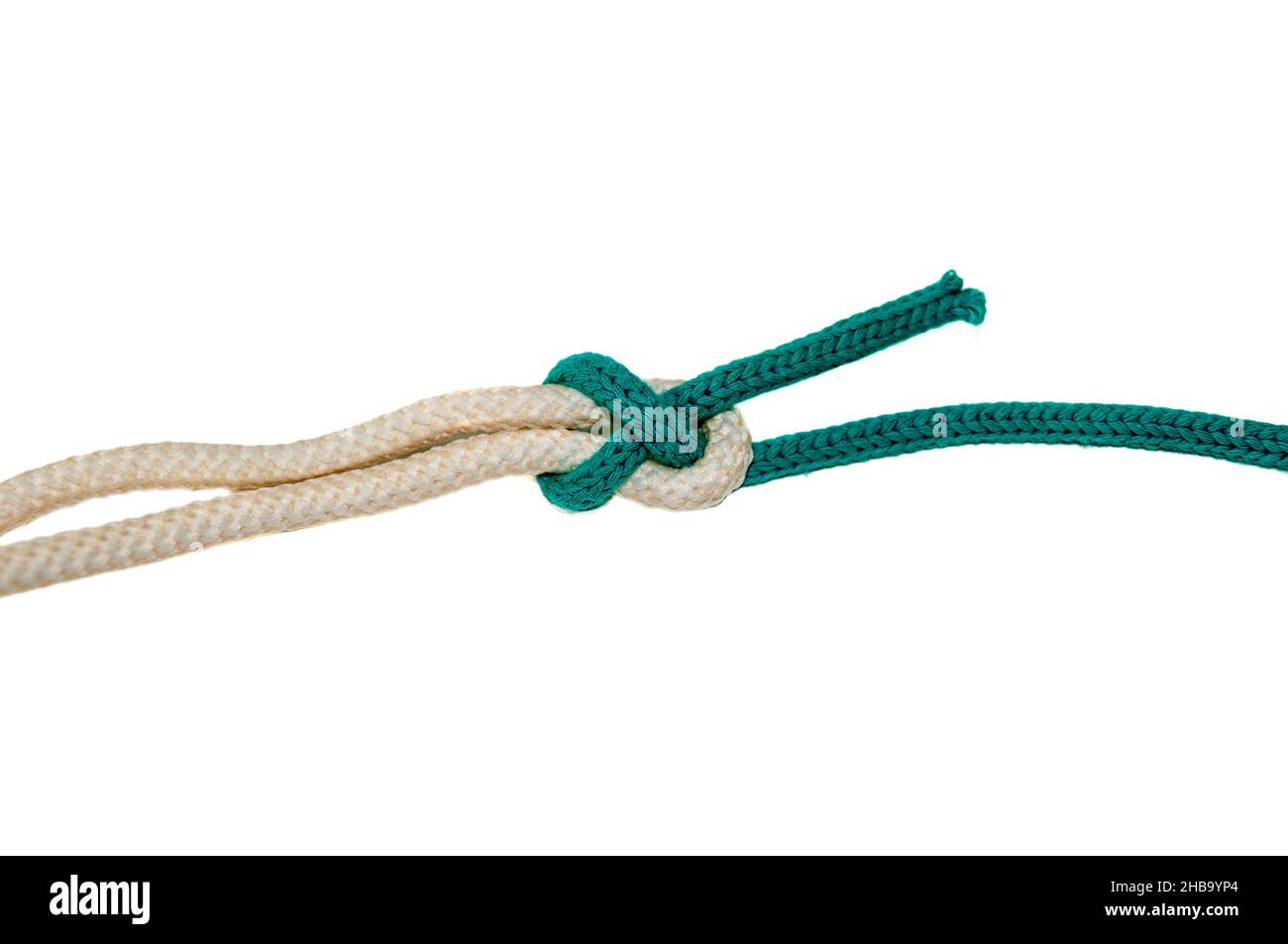 Sheet bend knot, for joining two ropes of unequal size Stock Photo Alamy