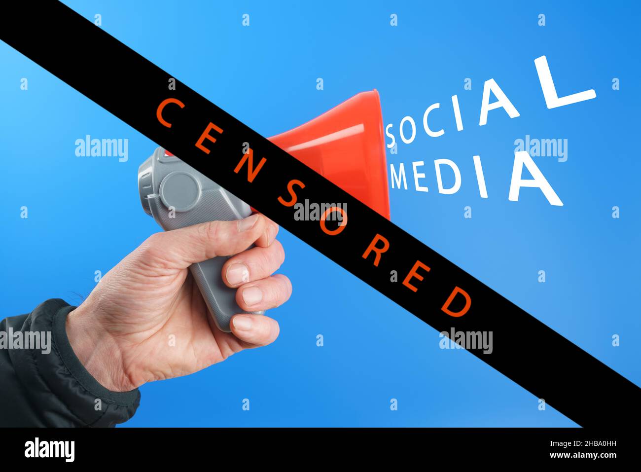 Social media censorship, conceptual image Stock Photo Alamy