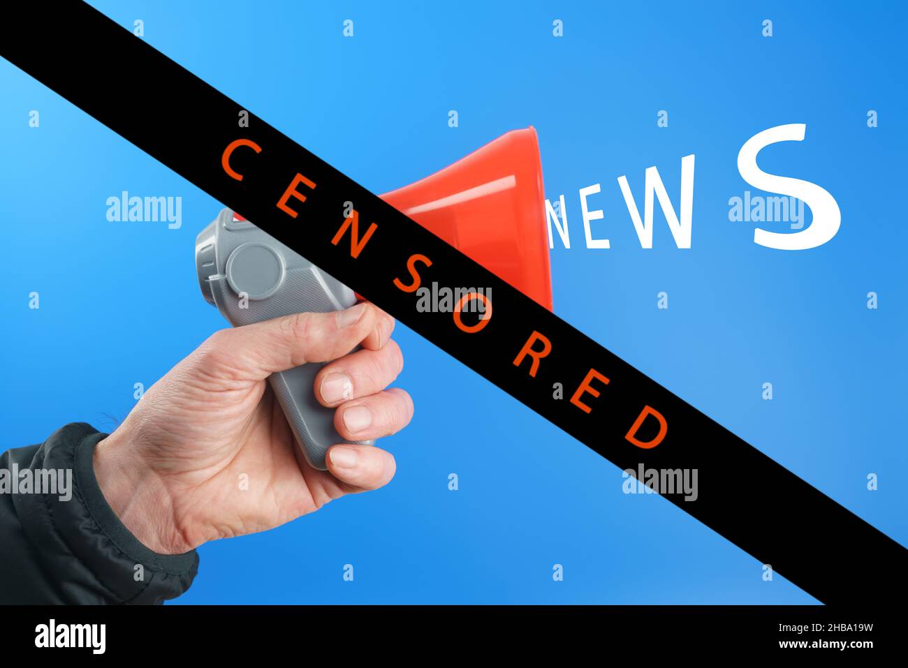 News censorship, conceptual image Stock Photo Alamy