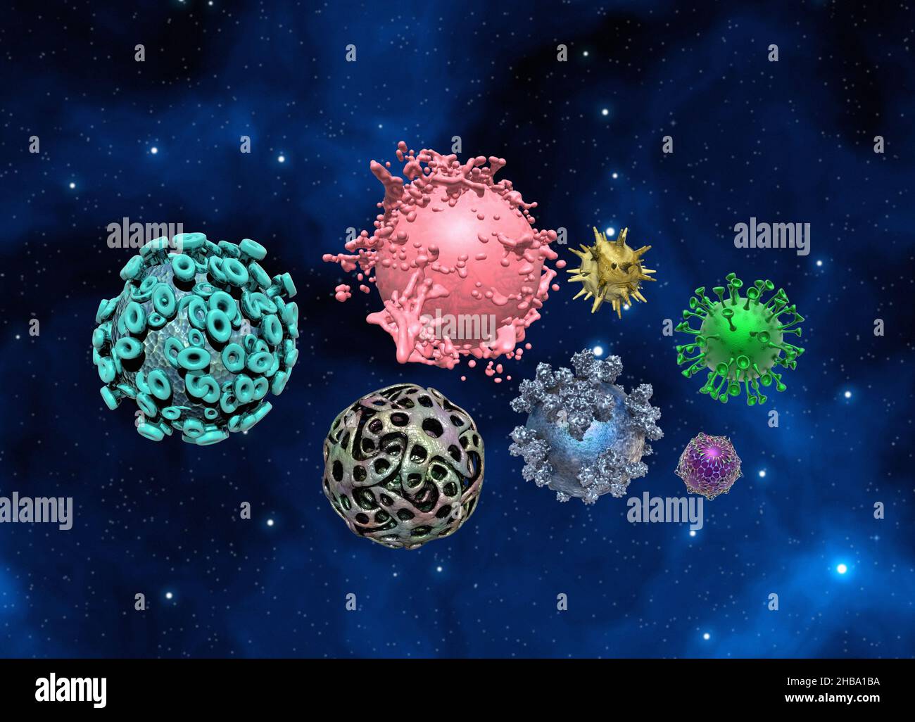 Viruses in space, conceptual illustration Stock Photo Alamy