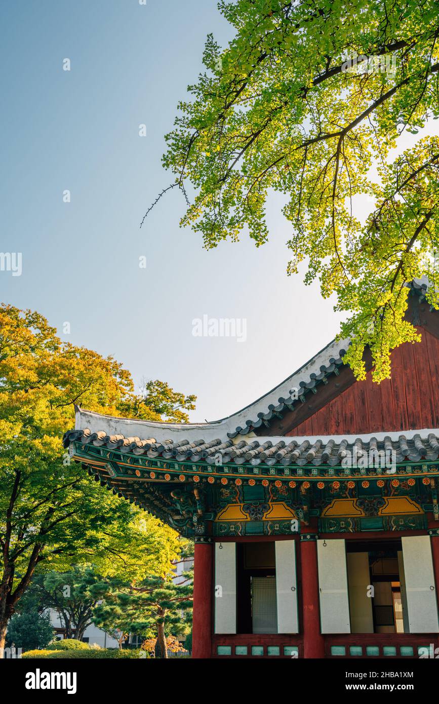 Korean traditional architecture of Gyeongsang-gamyeong park in Daegu, Korea Stock Photo