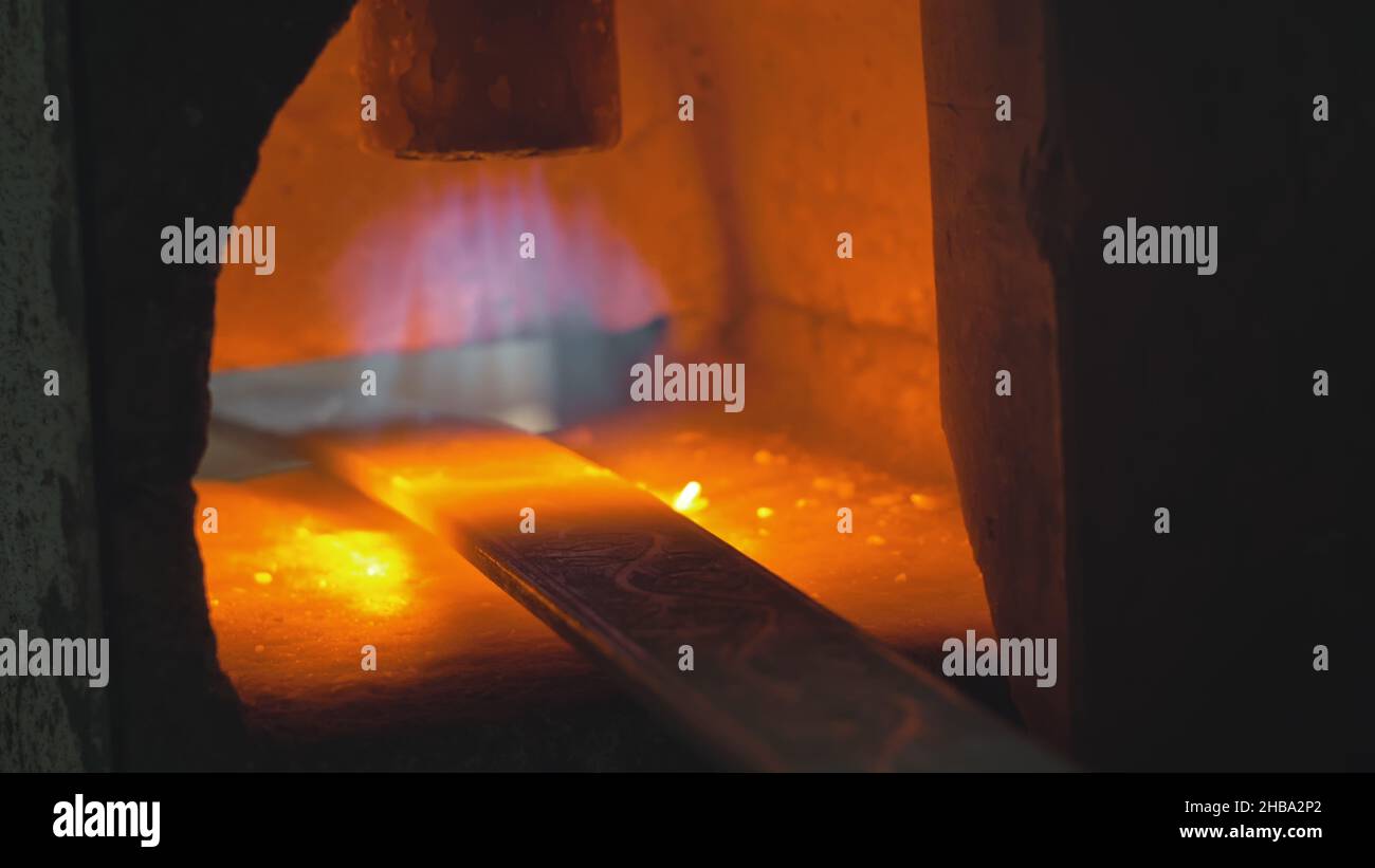 Smithy manual production. Gas furnace for heating metal