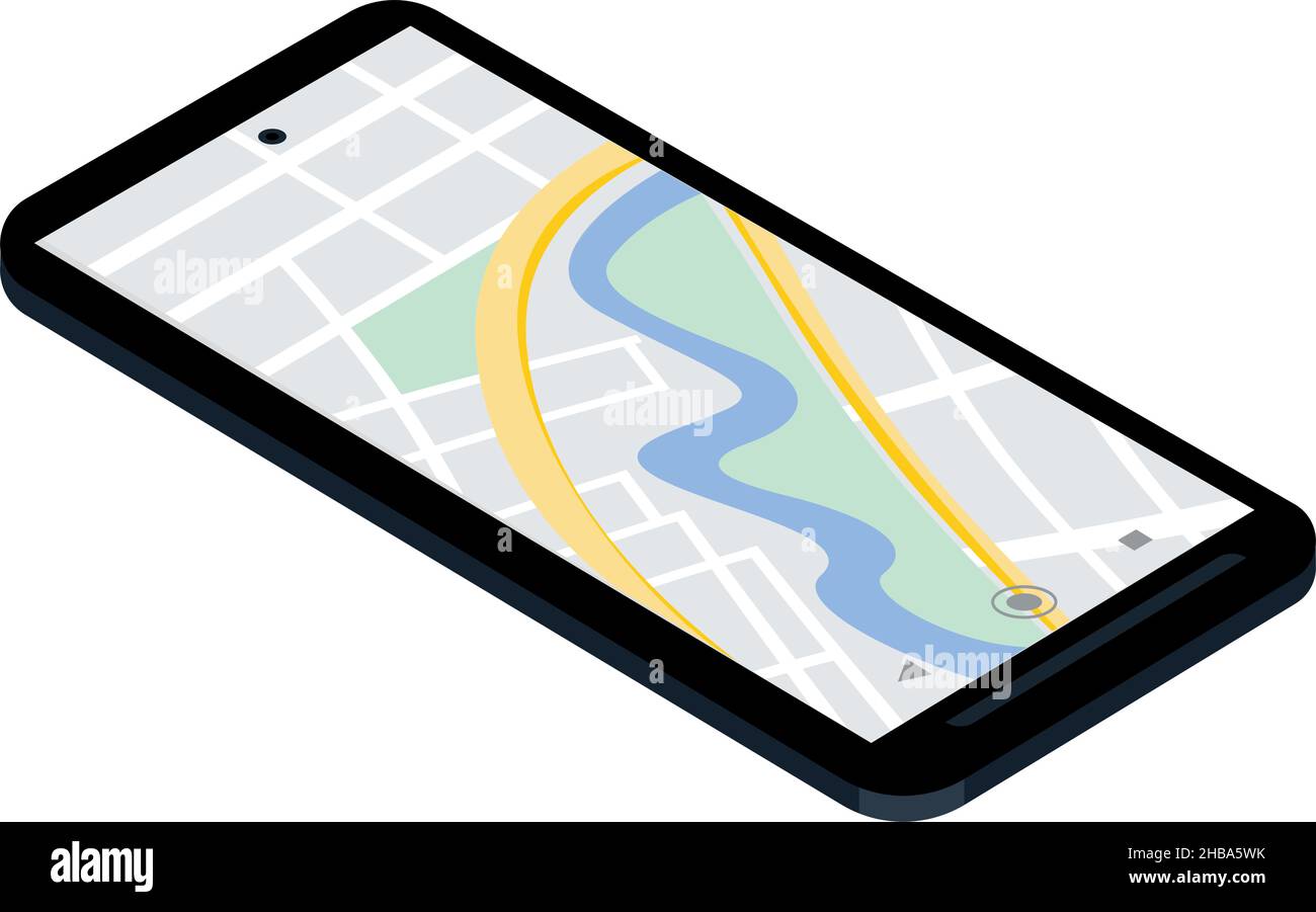 smartphone device with map Stock Vector Image & Art - Alamy