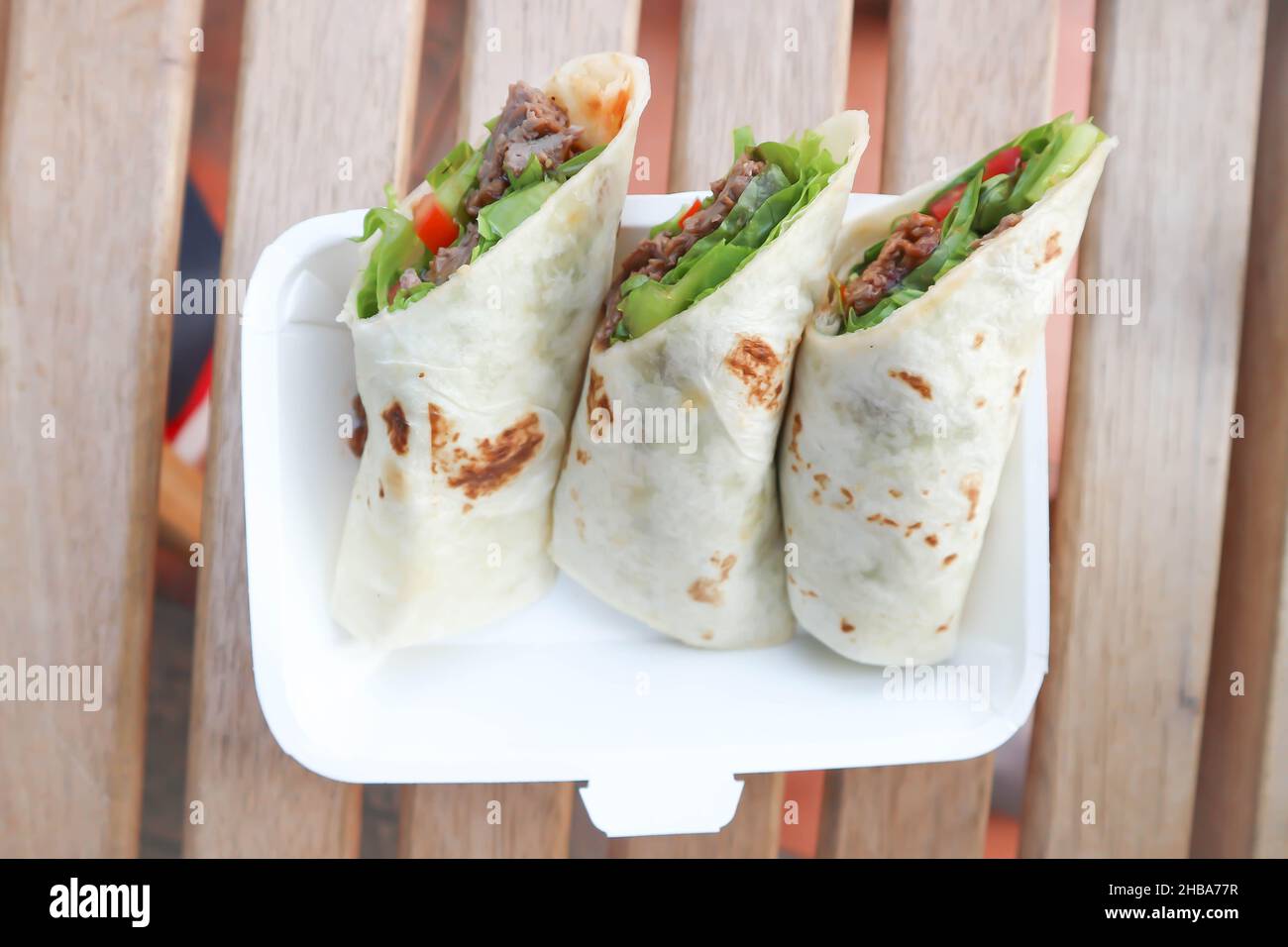 kebab ,pork wraps or taco or vegetable roll or mexican rolls or beef