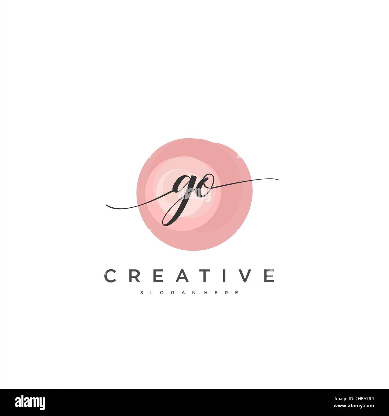 GO Initial handwriting minimalist geometric logo template vector art ...