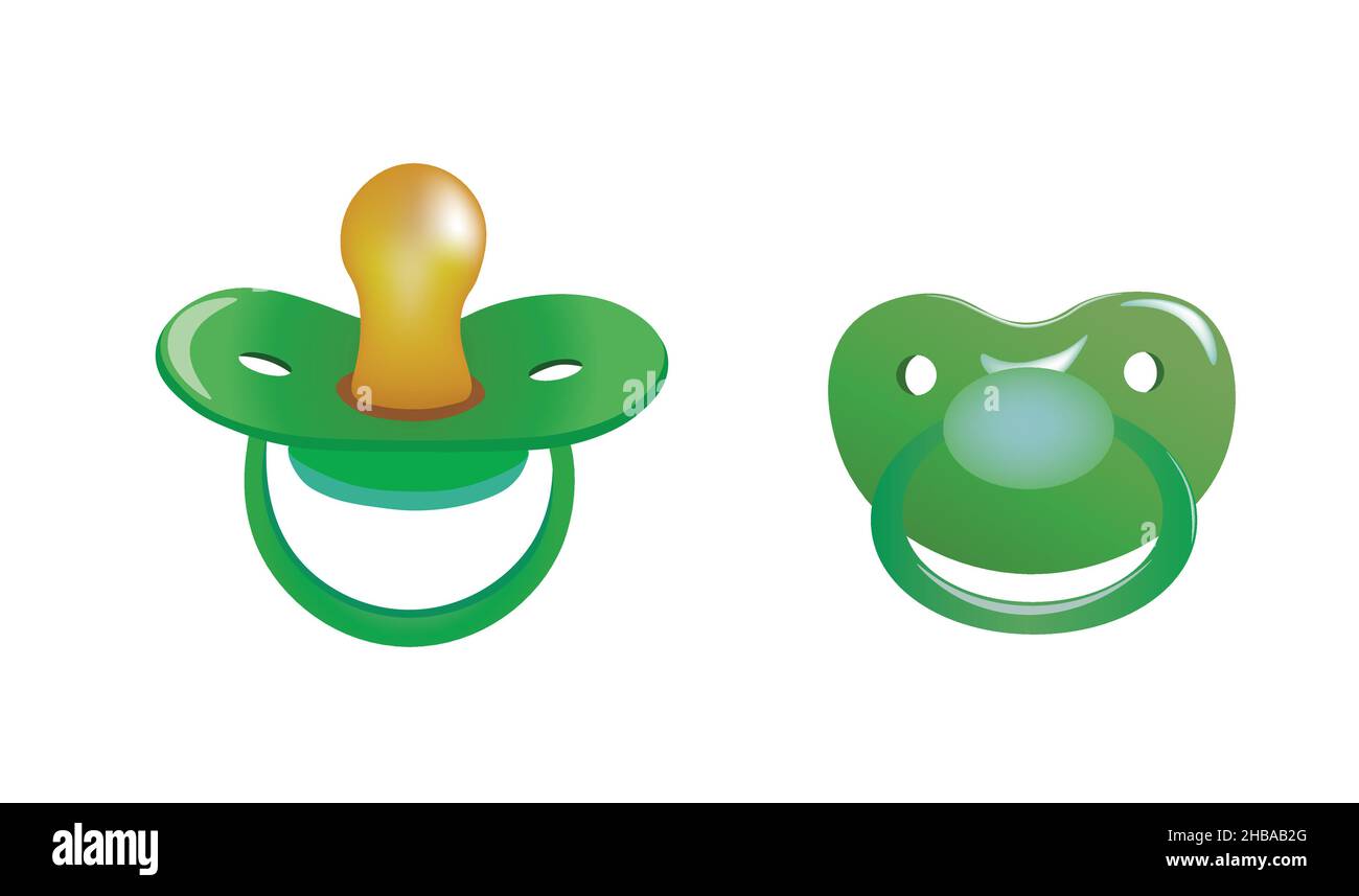 Green pacifier set. vector illustration Stock Vector Image & Art Alamy