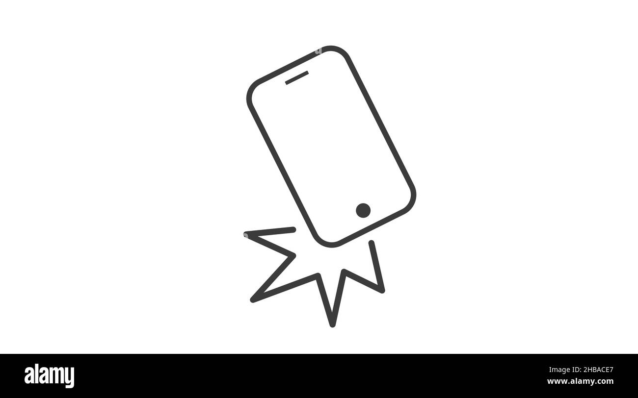 Smartphone Breaking Icon. Vector isolated flat illustration Stock Vector