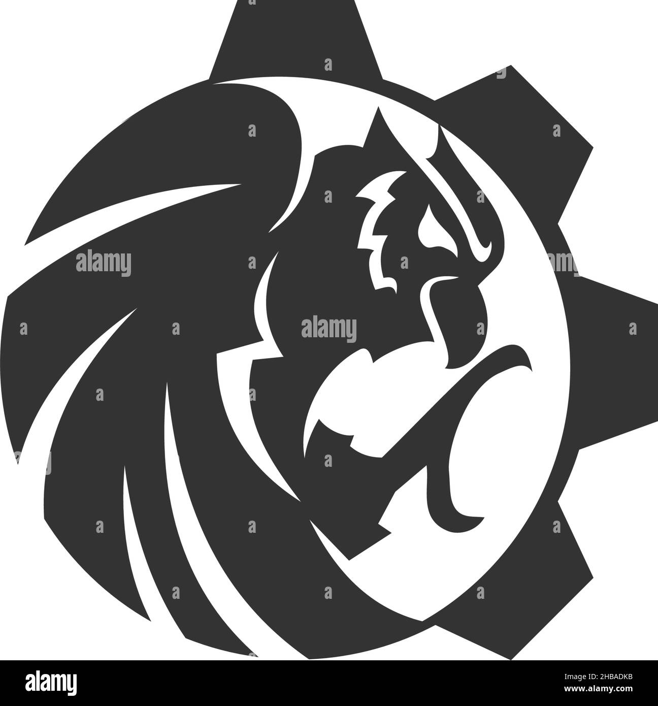 Owl Gear machine Icon Brand Template Isolated Stock Vector Image & Art