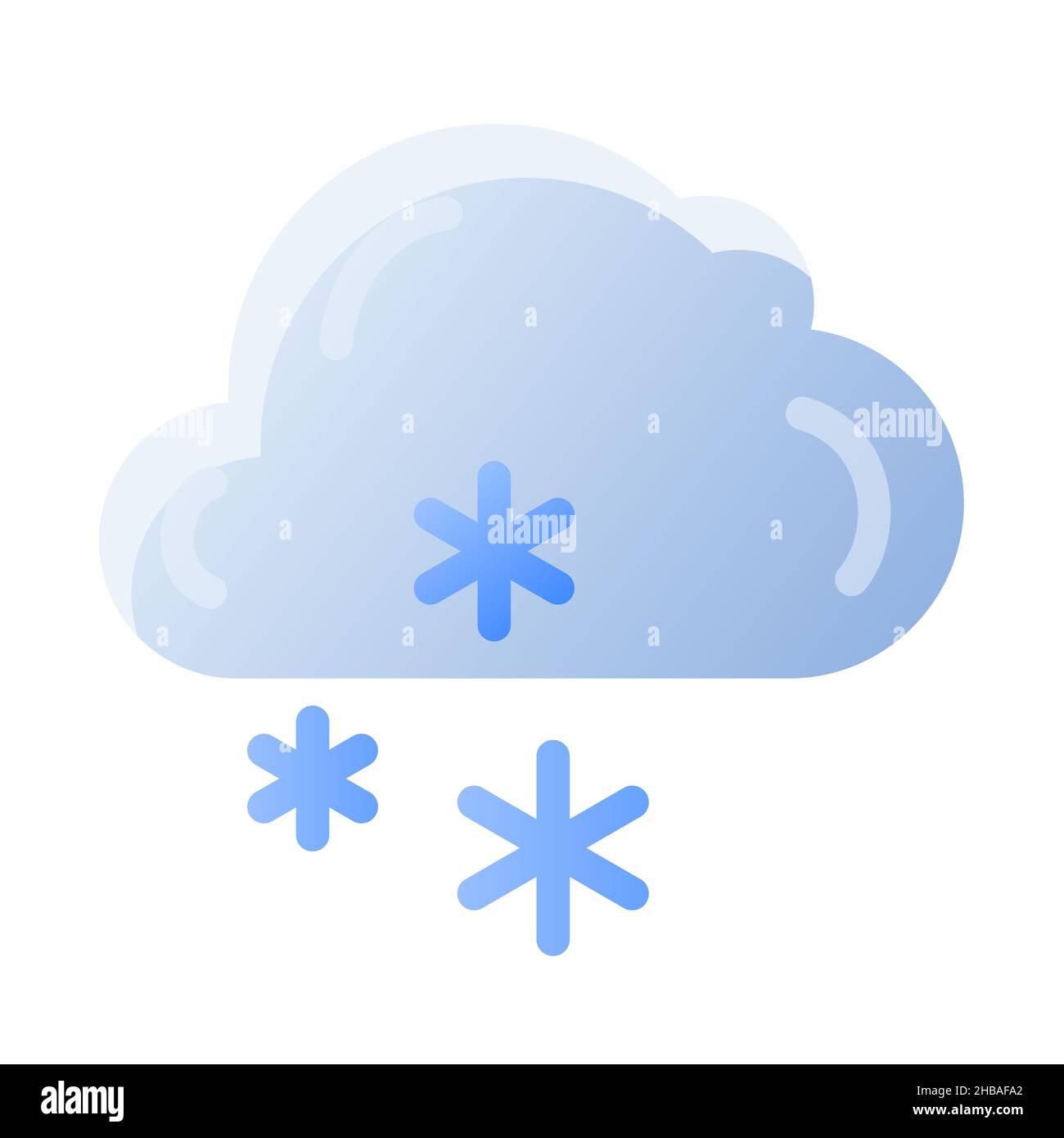winter snow rain cloud single isolated icon with smooth style vector ...
