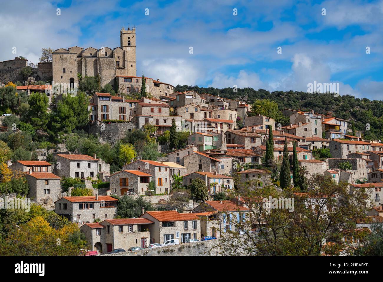 French little mountain village Eus Stock Photo Alamy