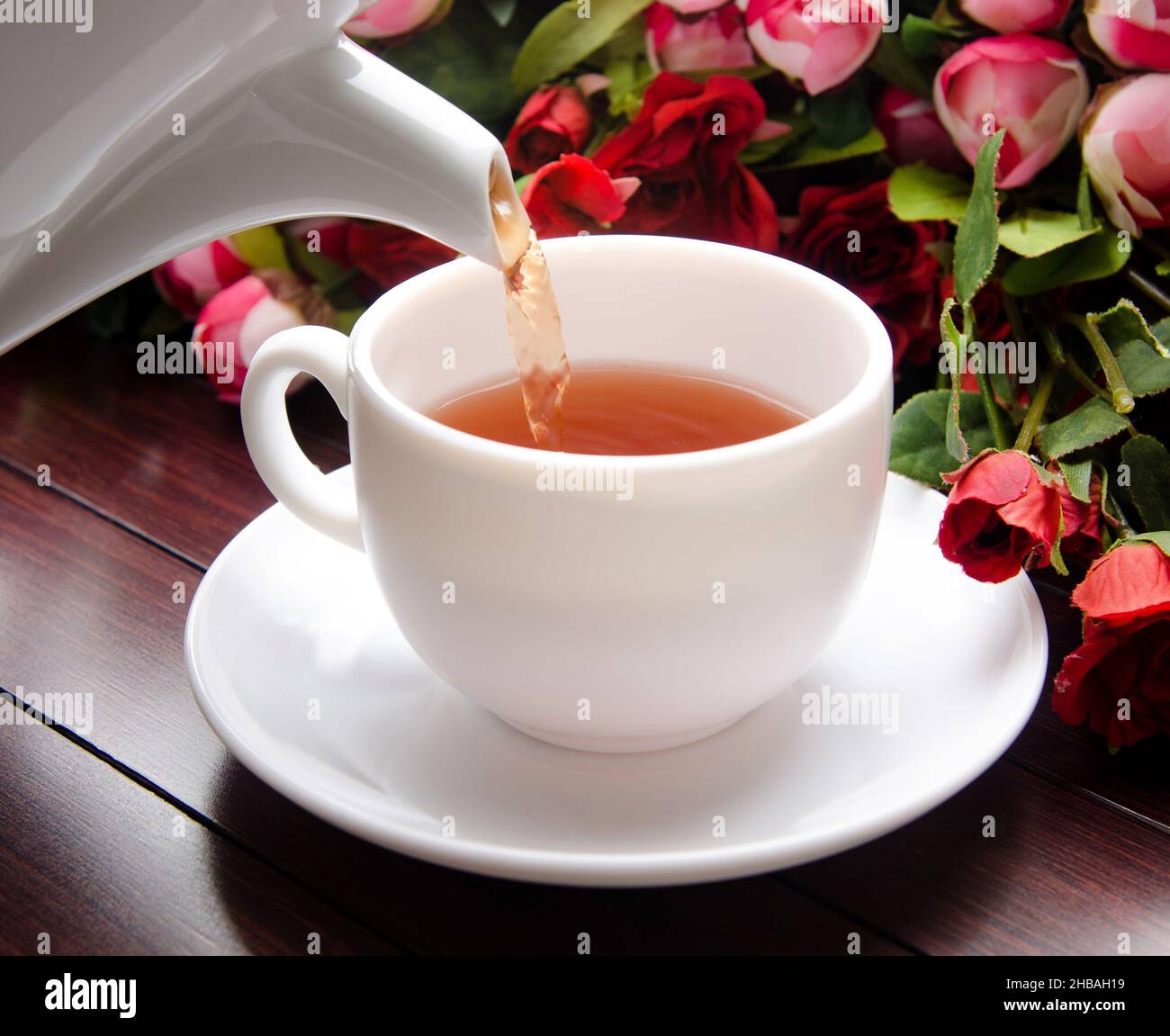 The cup of tea in catering concept Stock Photo - Alamy