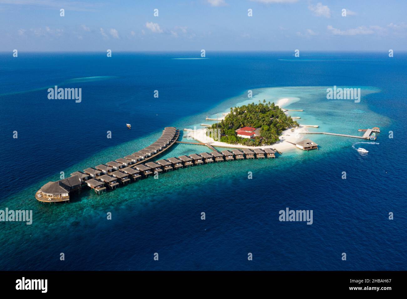 Vacation Island Dhiggiri, Felidhu Atoll, Indian Ocean, Maldives Stock Photo