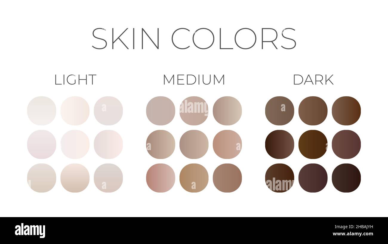 Skin Colors Light, Medium and Dark Swatches Gradients Stock Vector Image &  Art - Alamy