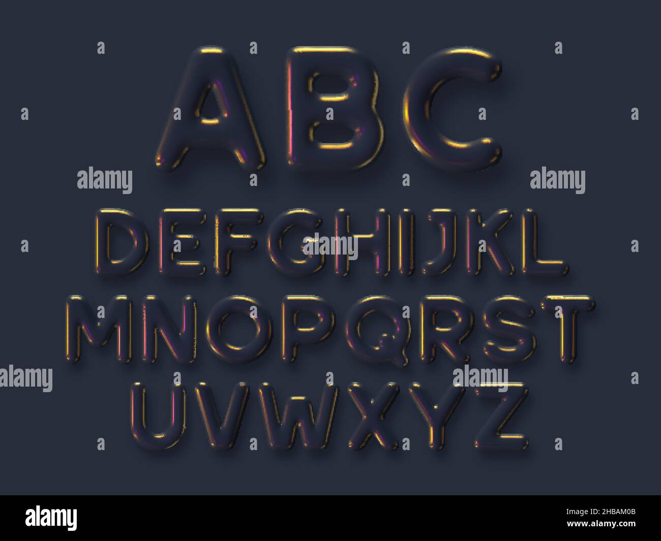 Dark metal alphabet vector set Stock Vector Image & Art - Alamy