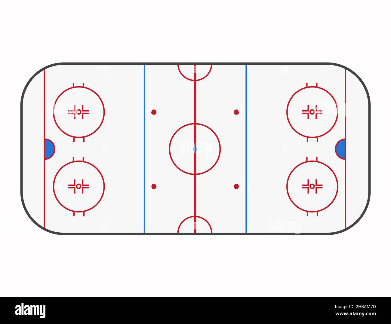 Ice hockey rink. Top view arena with scratches. Vector illustration Stock  Vector Image & Art - Alamy