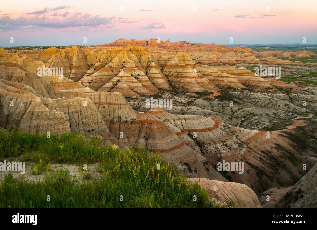 Badlands National Park, South Dakota, United States of America  A unique, optimised version of an NPS image, Credit: NPS/D. Restivo Stock Photo