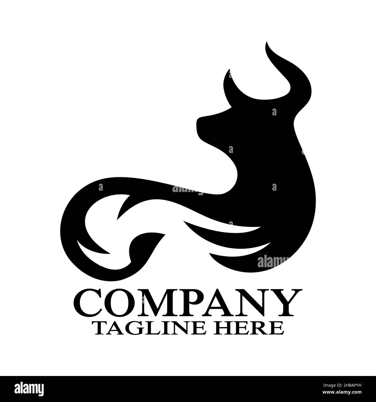 Modern stylized black bull logo. Vector illustration Stock Vector Image & Art Alamy