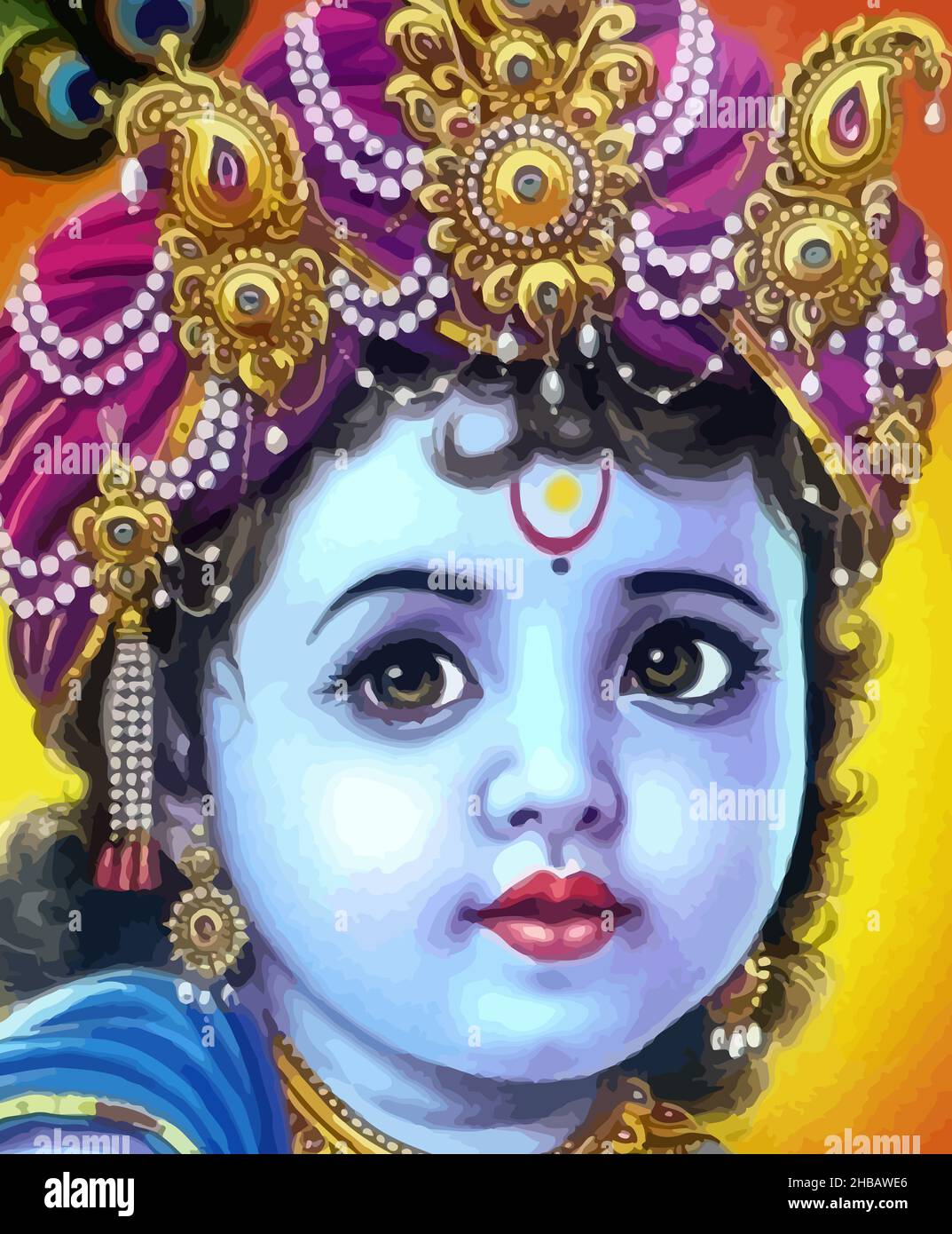 shri krishna govinda hinduism culture mythology illustration Stock Photo