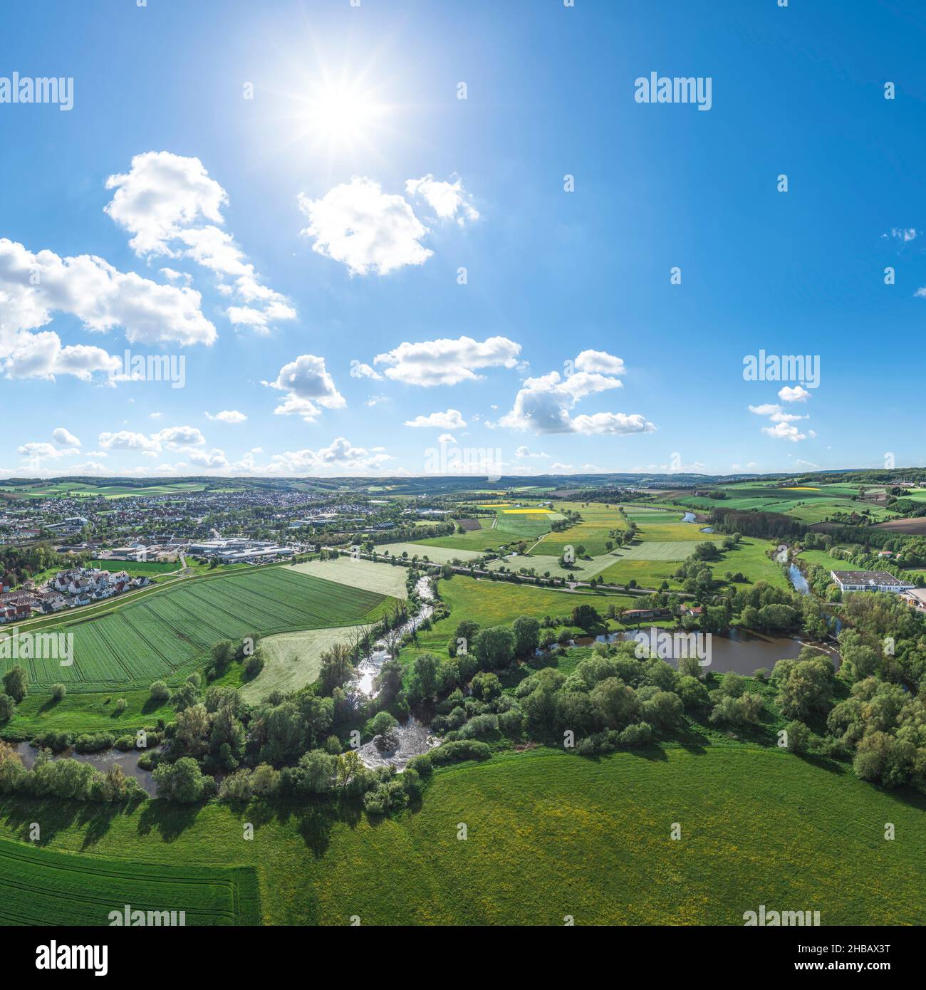 Aerial view to western parts of Donauwörth Stock Photo - Alamy
