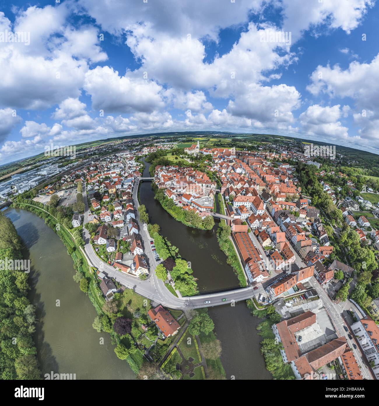 Aerial view to inner city of Donauw??rth in Swabia Stock Photo Alamy