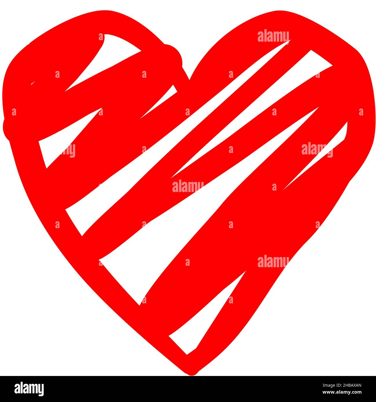 Heart shape red drawing - sign symbol icon isolated - vector illustration Stock Vector