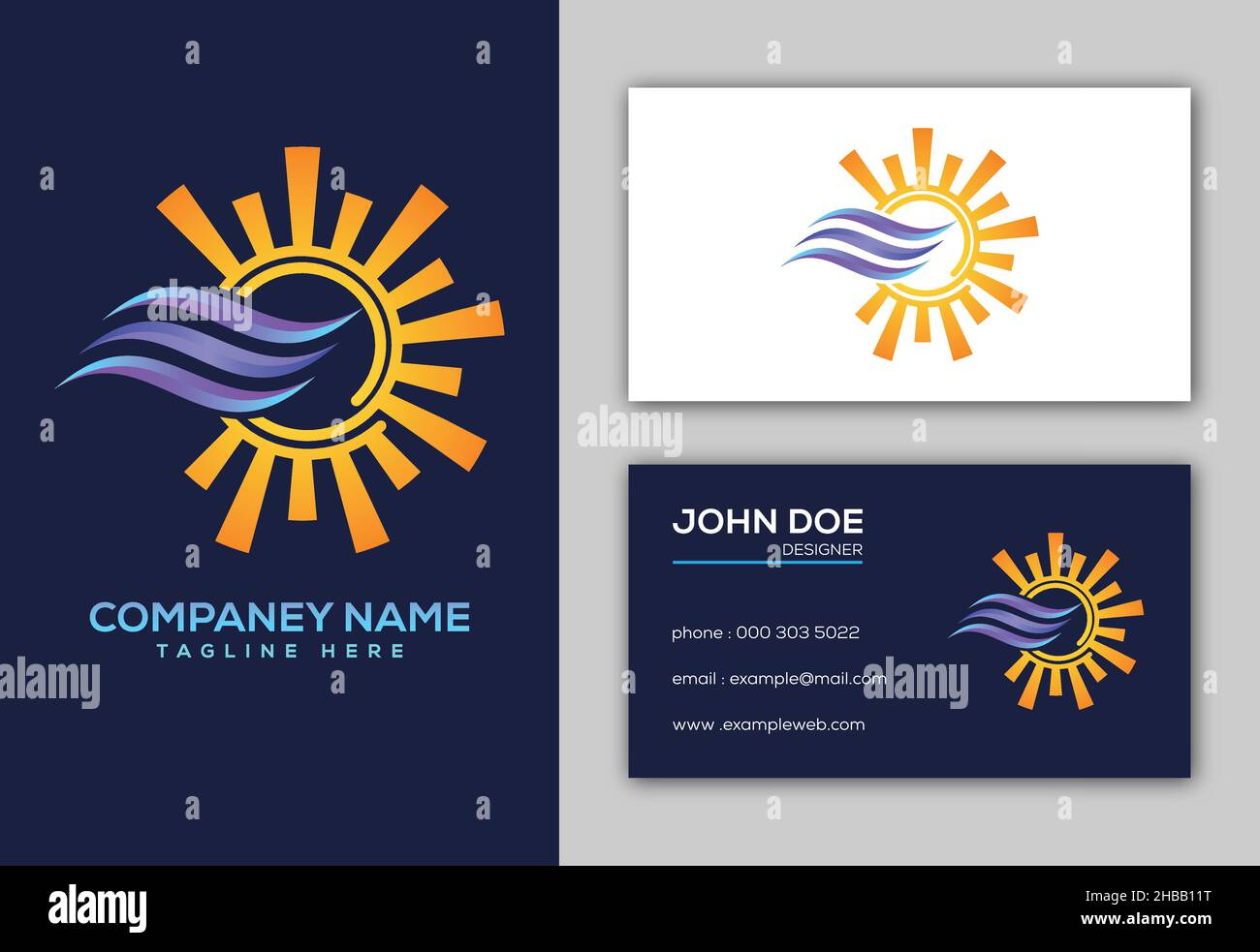 Air conditioner logo sign symbol. Hot and cold symbol Stock Vector