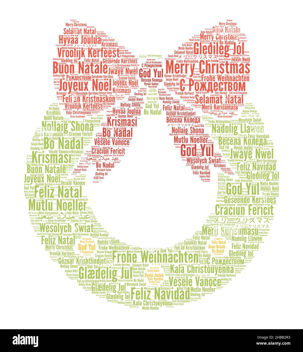 Merry Christmas in different languages word cloud Stock Photo - Alamy