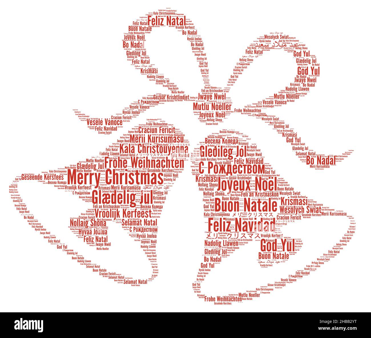 Merry Christmas in different languages word cloud Stock Photo - Alamy