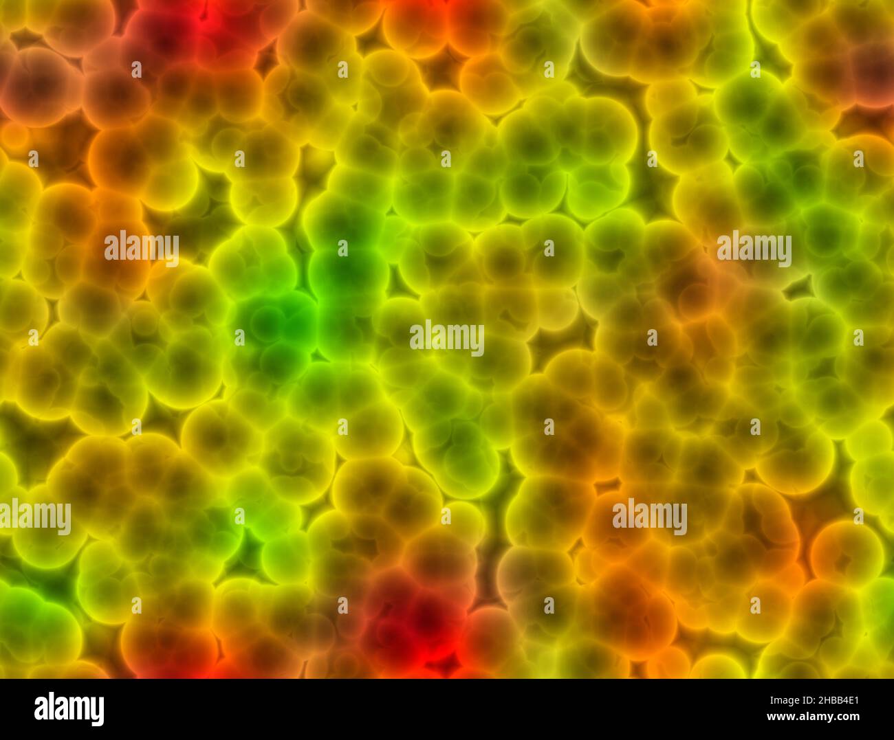 Cells, micro organisms, life formation. Cell duplication. Formation of batteries and microorganisms seen under a microscope. Bacteria texture Stock Photo