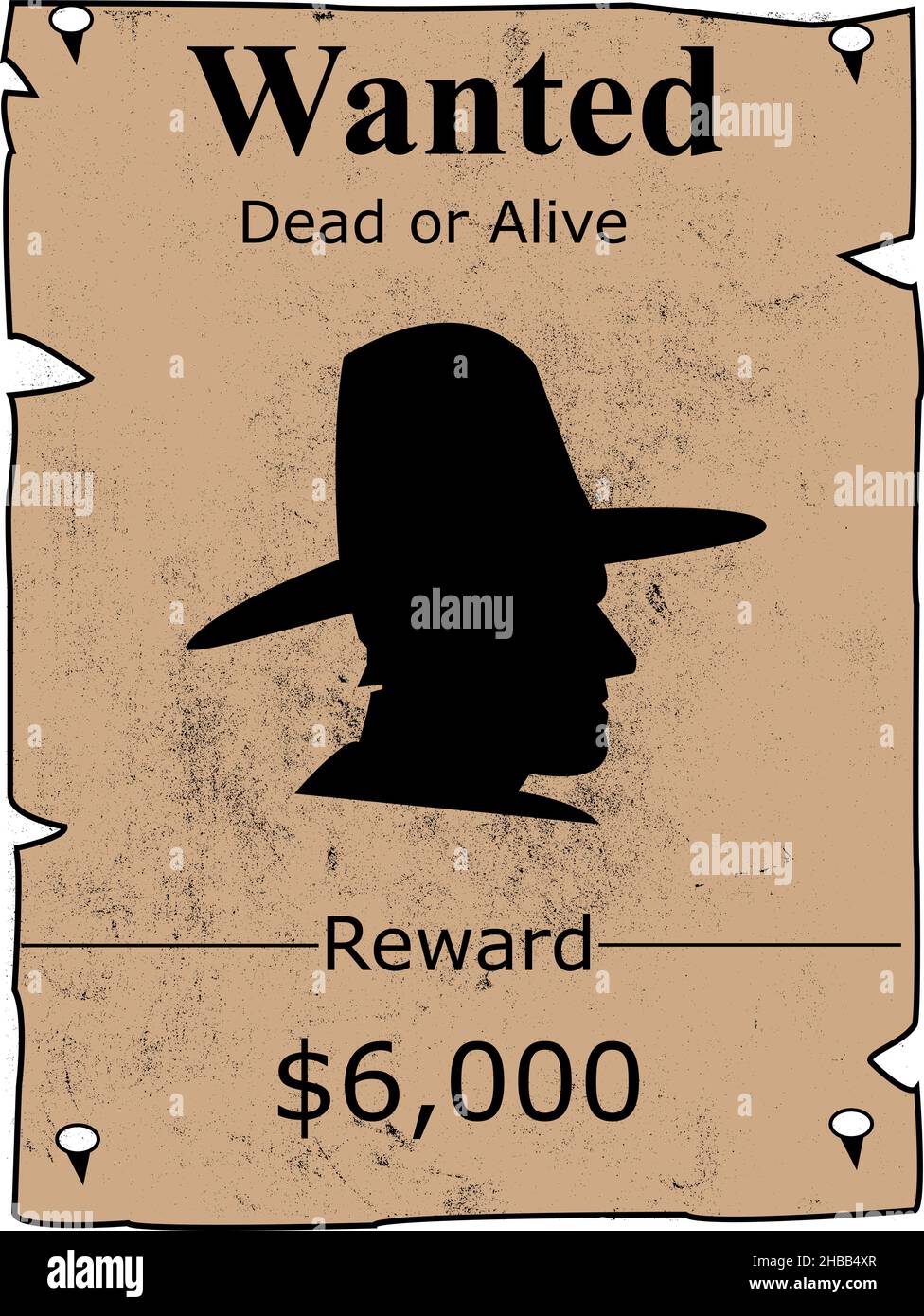 Wanted poster. A wanted poster inspired by old western movies. Stock Vector