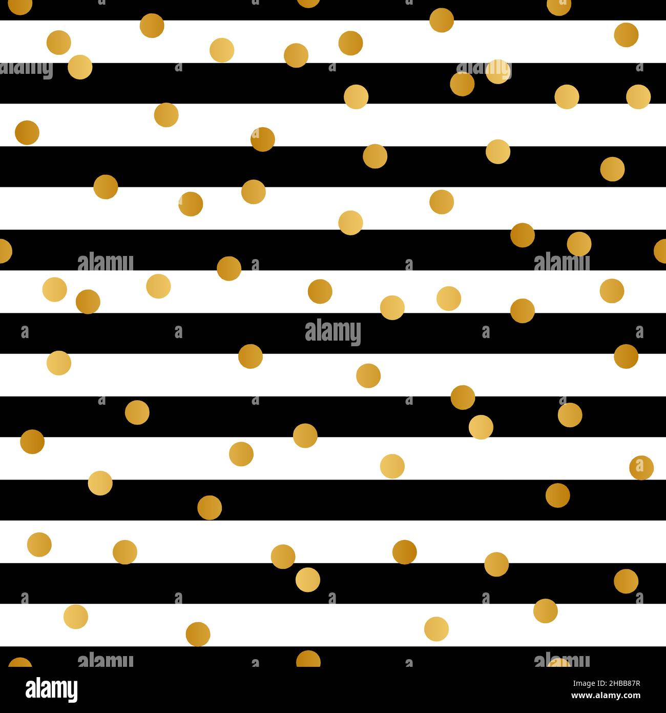 Elegant Black and White Background with Gold Dots Stock Vector