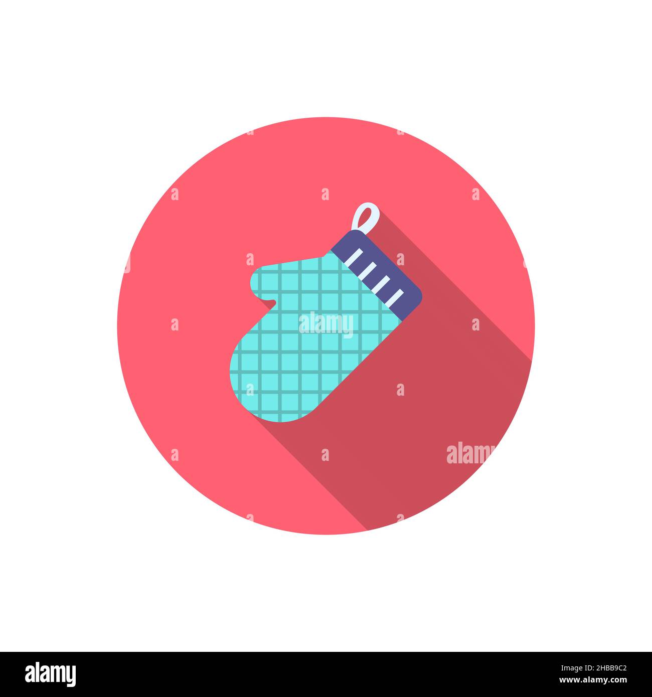 Kitchenware gloves vector icon, flat shadow, long shadow Stock Vector