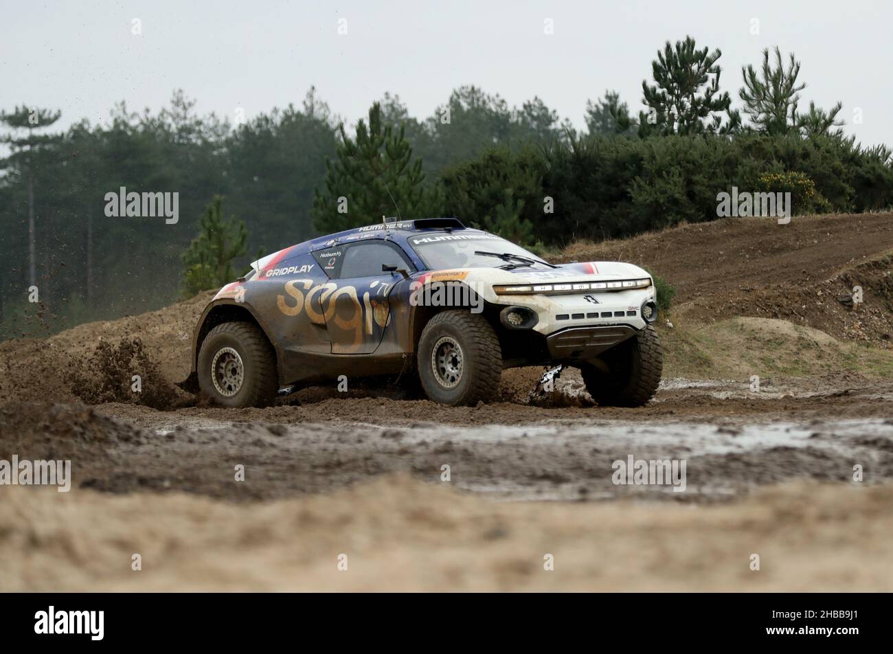 Segi TV Chip Ganassi Racing whose drivers are Sara Price and Kyle LeDuc during the Extreme E Qualifying 2 in Bovington, Dorset. Picture date: Saturday December 18, 2021. Stock Photo