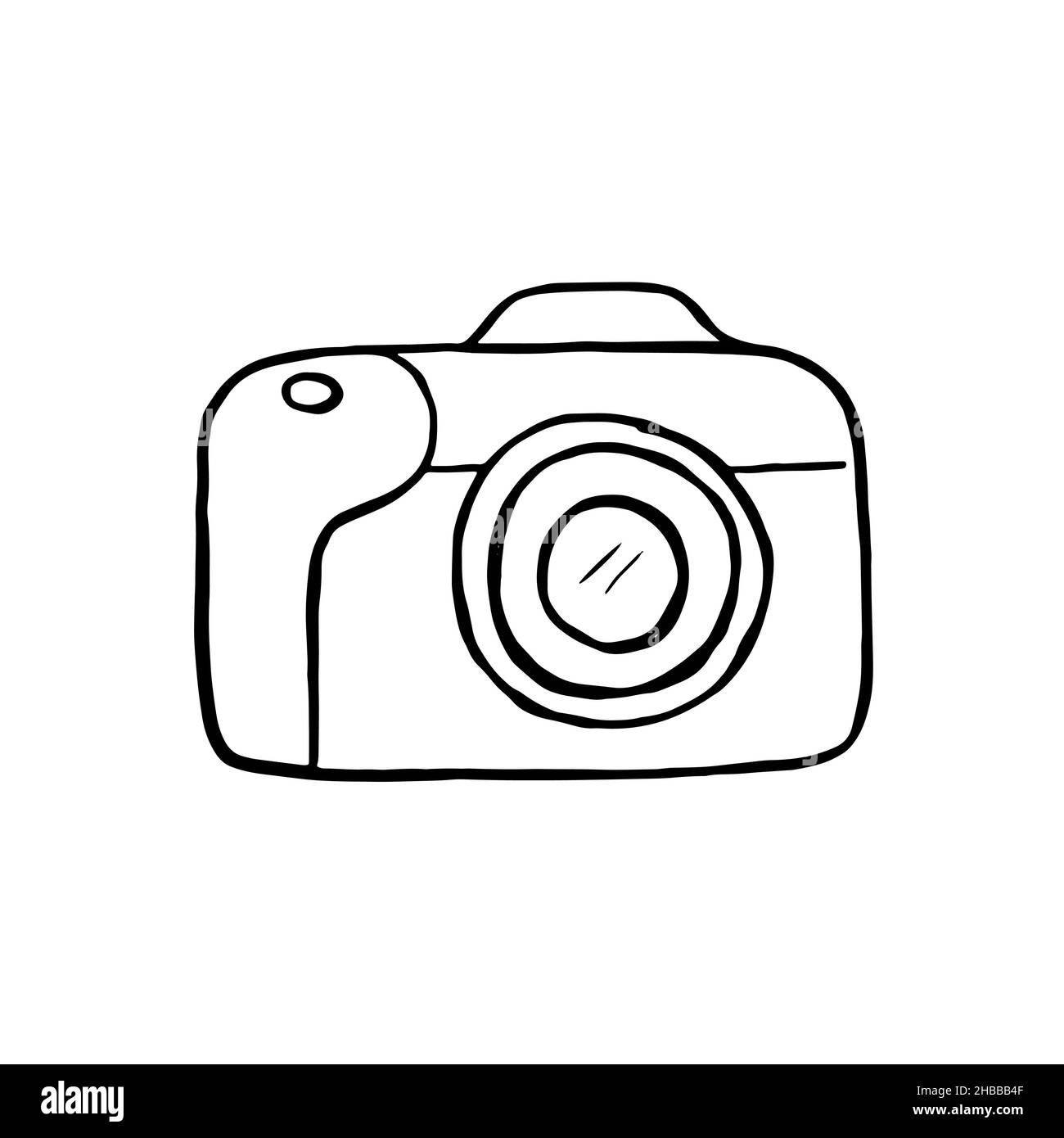 vector doodle camera drawing, hand drawing, isolated Stock Vector Image ...