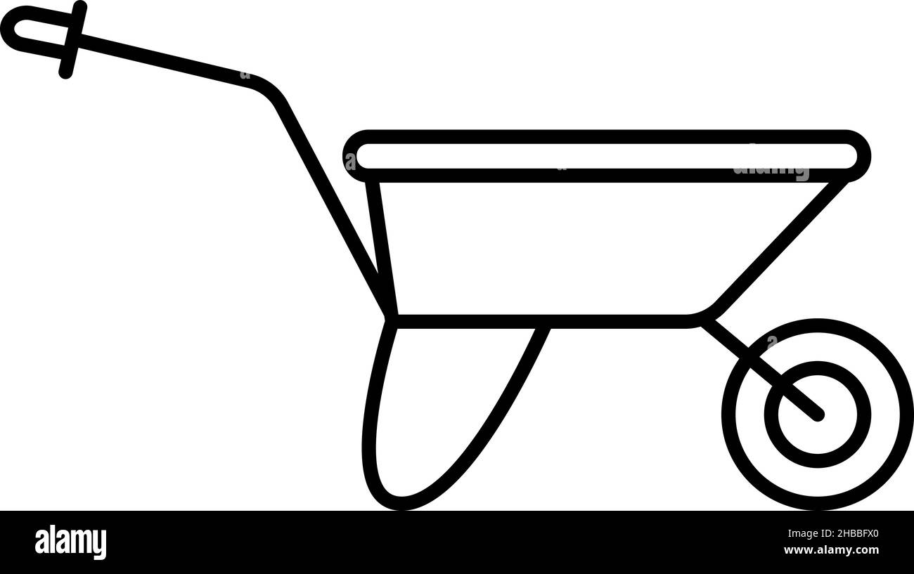 Wheelbarrow Wheel Outline Icon Vector Stock Vector Image & Art - Alamy