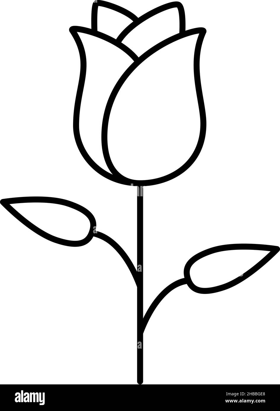 Rose Flower Outline Icon Vector Stock Vector Image & Art - Alamy