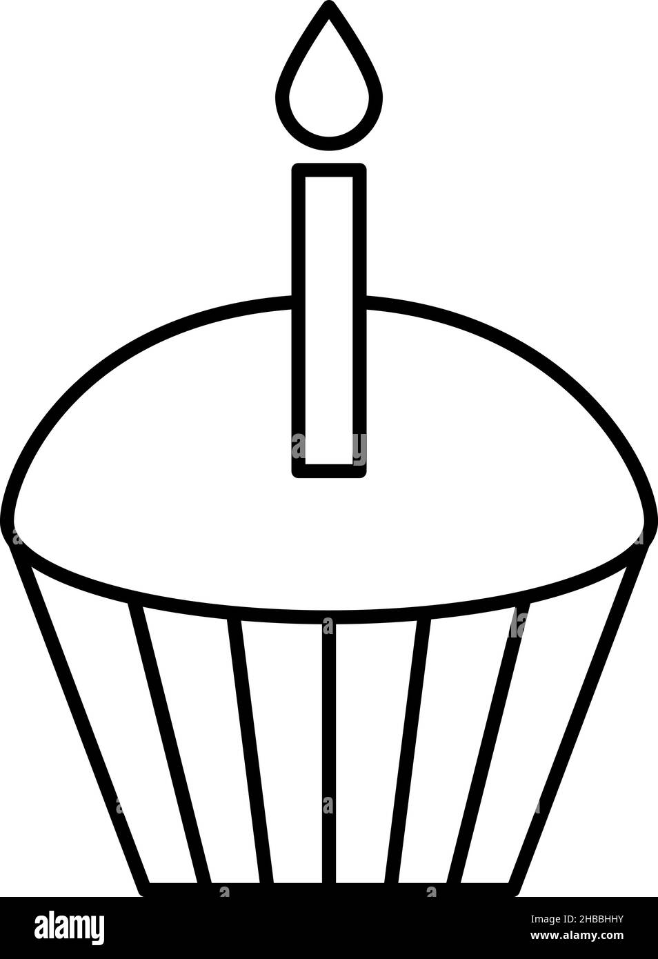 Cupcake Candle Outline Icon Vector Stock Vector Image &amp; Art - Alamy