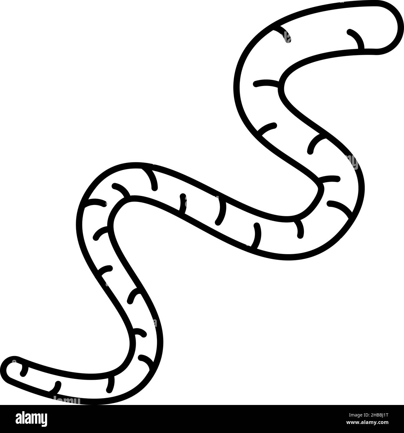 Earthworm Worm Outline Icon Vector Stock Vector