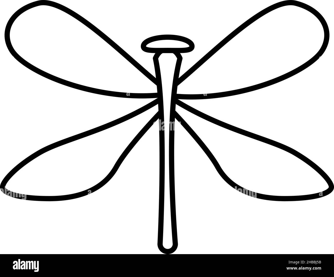 Dragonfly Insect Outline Icon Vector Stock Vector