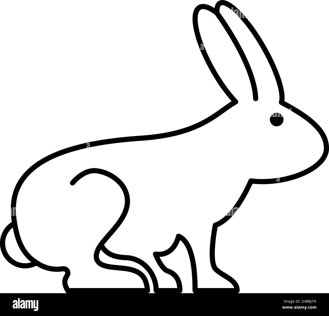 Rabbit Animal Outline Icon Vector Stock Vector Image & Art - Alamy