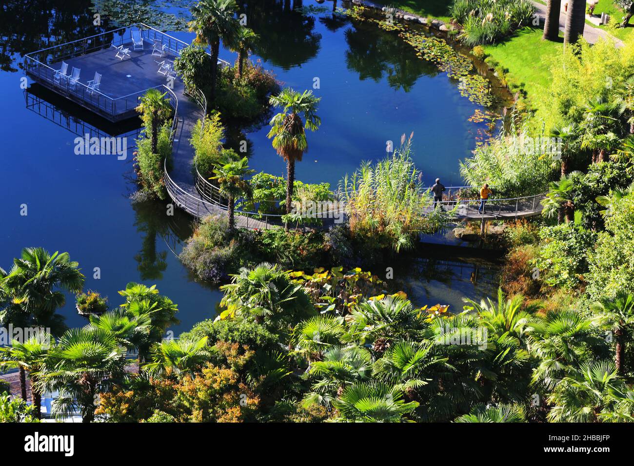 Meran, die Gärten von Schloss Trauttmansdorff  eröffnen beeindruckende Perspektiven auf exotische Gartenlandschaften, Südtirol, Dolomiten, Italien Stock Photo