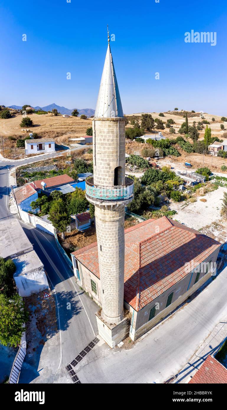 Mosque in Kofinou village, Cyprus, elevated view Stock Photo