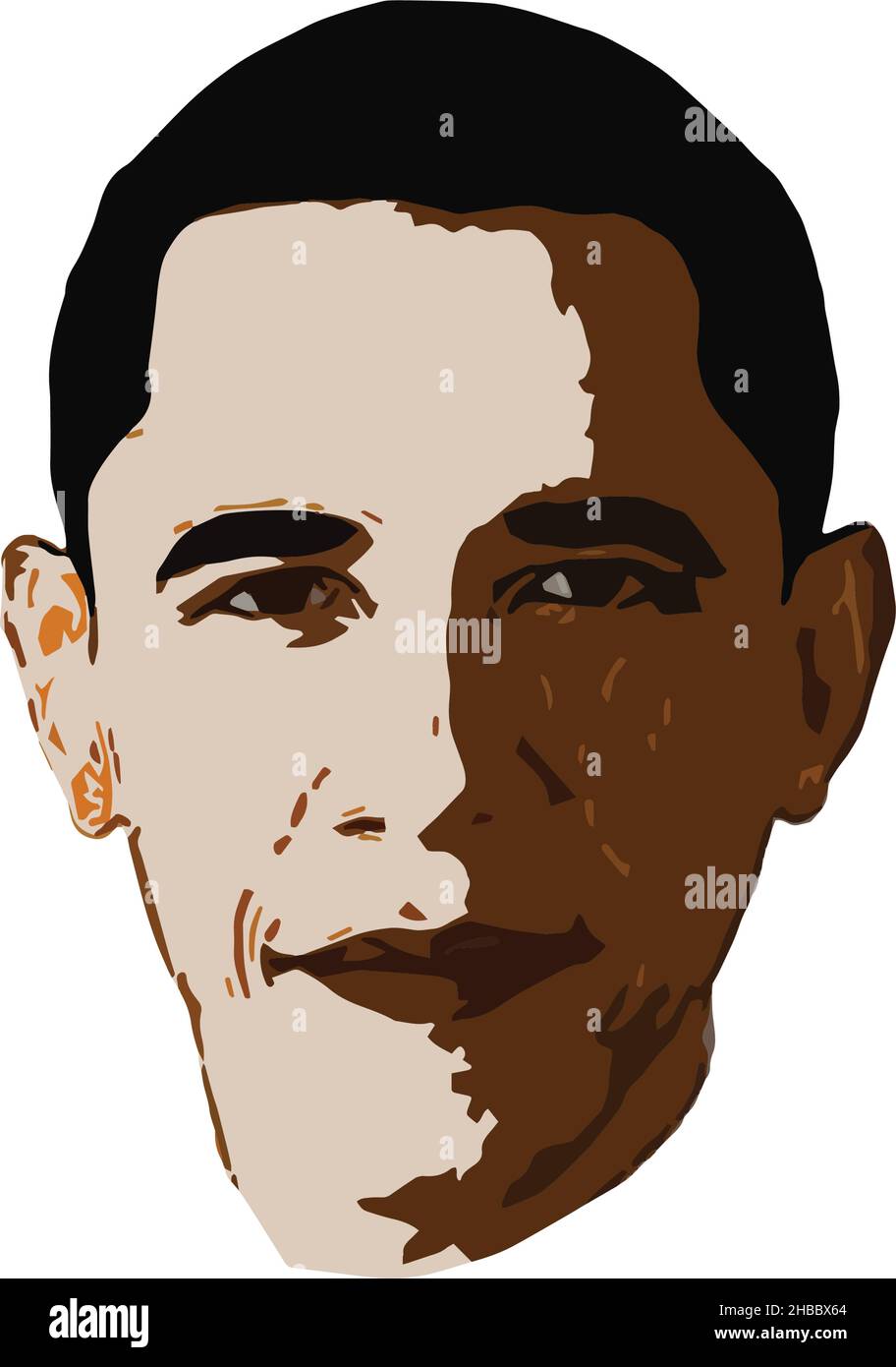 Obama face vector art potrait Stock Vector